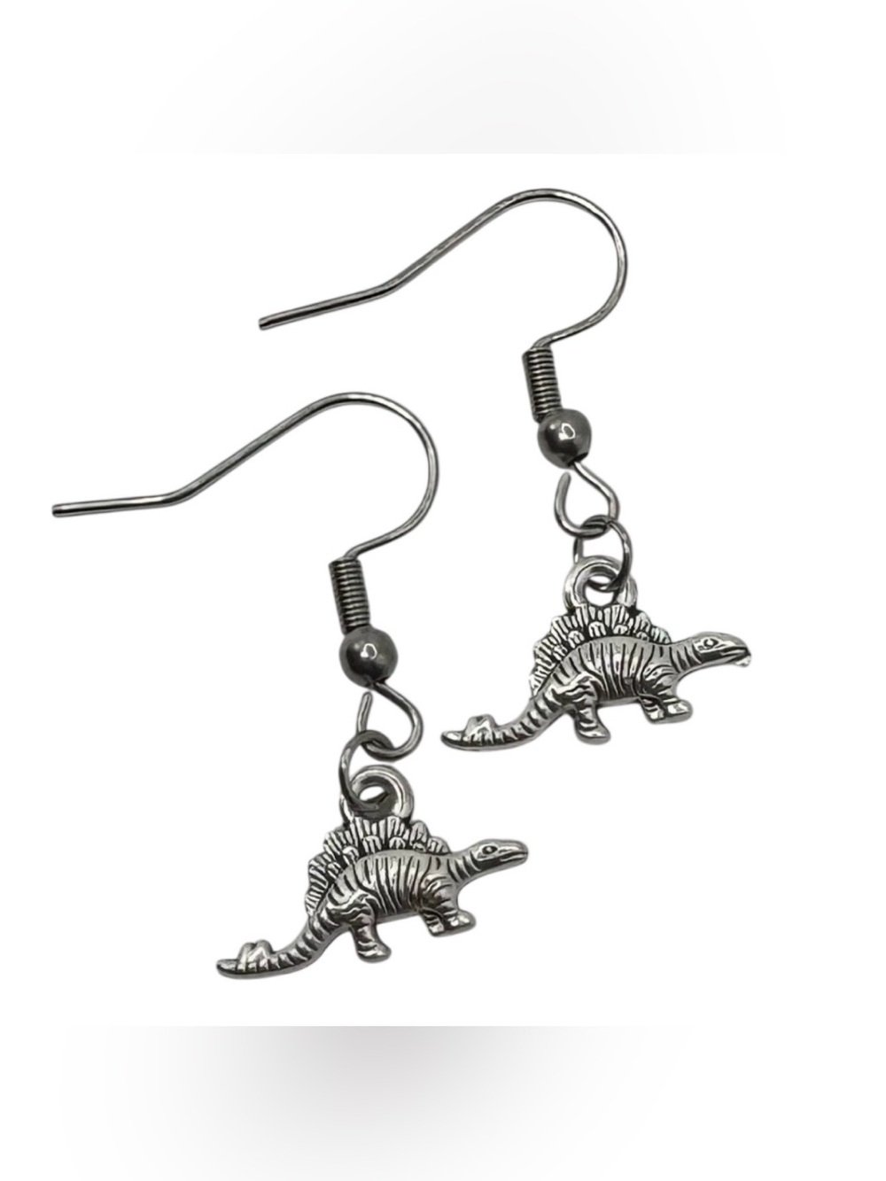 Dinosaur Stegosaurus Charm Handmade Dangle/Fishhook Earrings